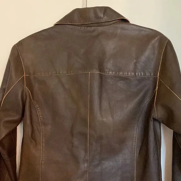 Whet‎ Blu Brown Leather Jacket EUC